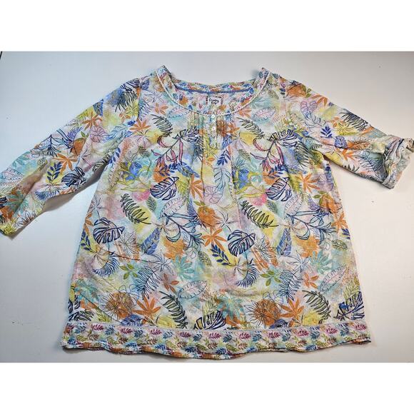 Country rose size 18 womens plus floral Lightweight colorful blouse top EUC ^ - Picture 4 of 9
